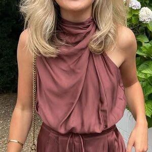 NWT shelkie Elegant Sleeveless Brown Dress